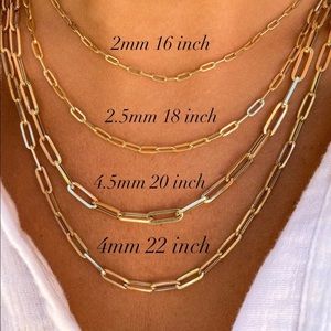 18k Gold Filled Paperclip Necklace 18” or 16” Long ✨